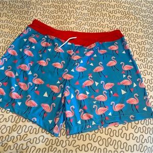 Men’s flamingo print swim shorts